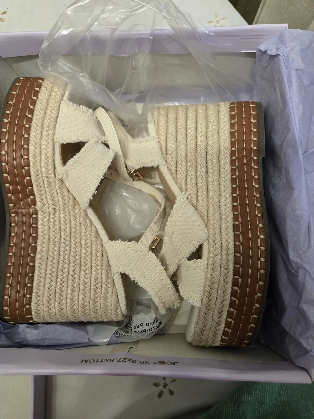Madden Girl Cream Carlotta Espadrille Platform Wedge Sandals 7.5